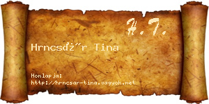 Hrncsár Tina névjegykártya